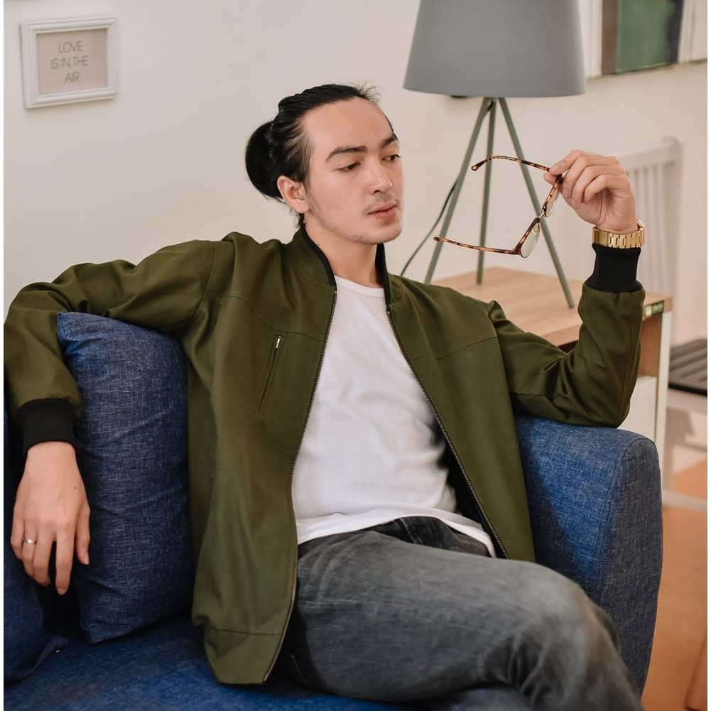 Justrue Jaket Bomber Slimfit Pria Jacket Canvas Premium