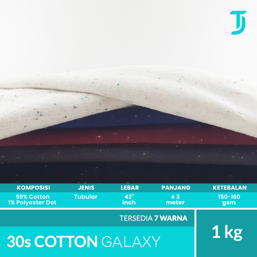30s Cotton Galaxy / Katun Mambo | Kain Bahan Kaos | 1 kg | Semua Kategori Warna | Bahan Kaos Tumbuh 