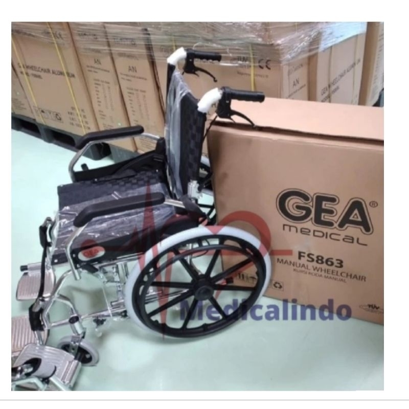 Kursi Roda Aluminium GEA FS-863M Roda Besar / Wheelchair FS863