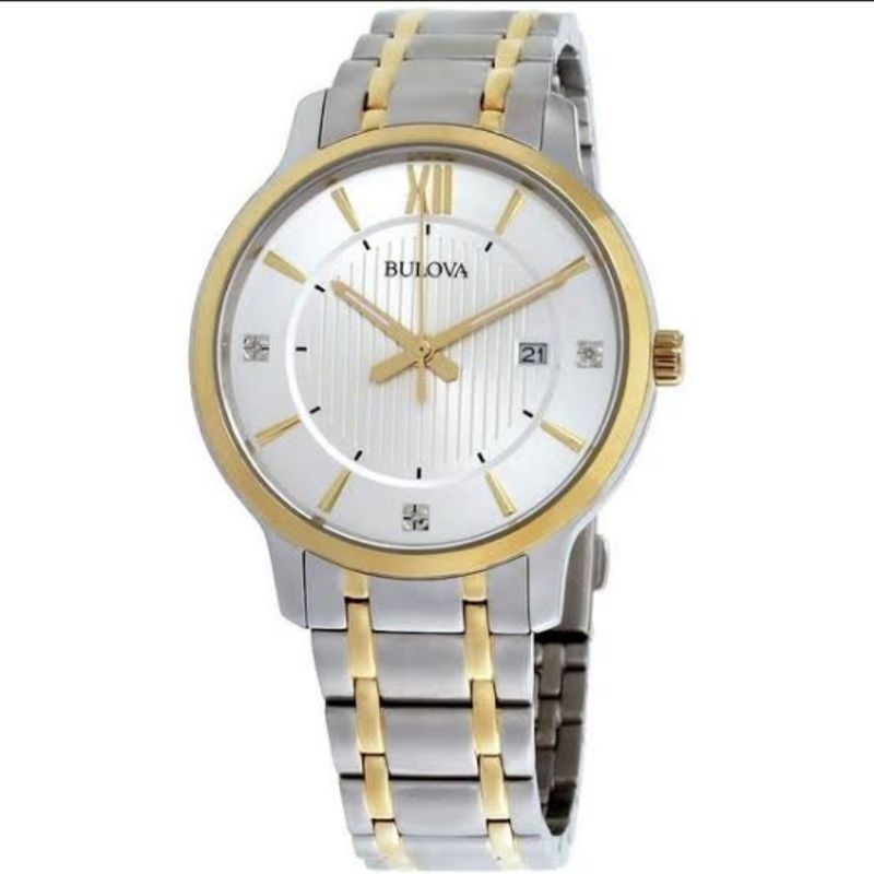 Bulova 98D146 - Jam Tangan Pria - Silver Gold - Original - Garansi Resmi