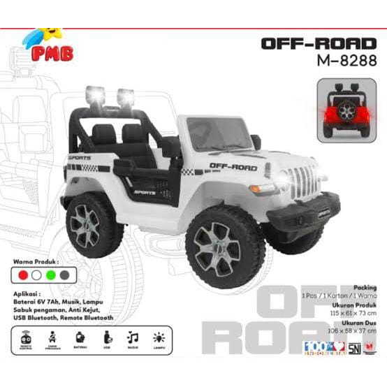 PMB Mainan Mobil Aki Anak Jeep OFF ROAD PMB M 8288 M-8288 M8288 Remote