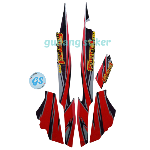 Sticker Motor Striping Yamaha FORCE 1 1994 Merah