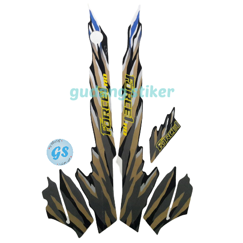 Stiker Motor Striping Yamaha FORCE 1 1995 Gold
