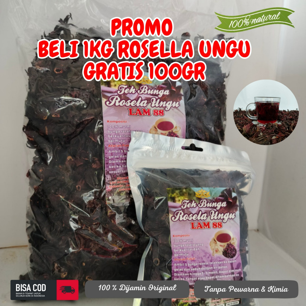 Bunga Rosela ungu 1 kg