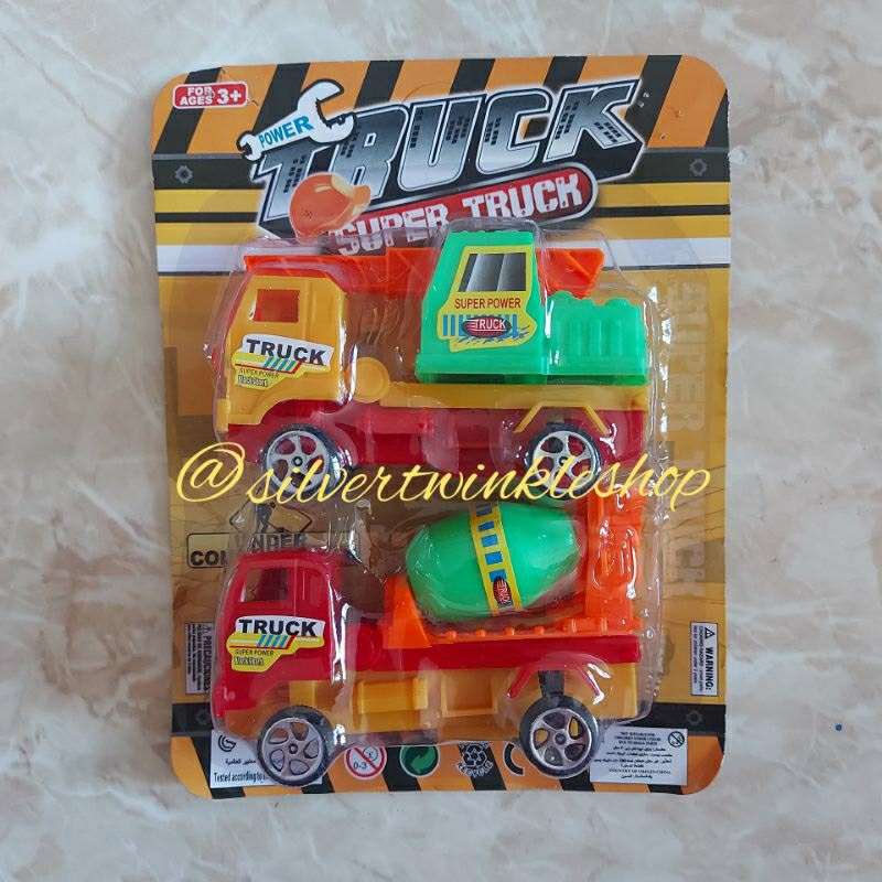 Mainan edukasi anak truck truk super alat kendaraan berat konstruksi mobil mobilan set construction 