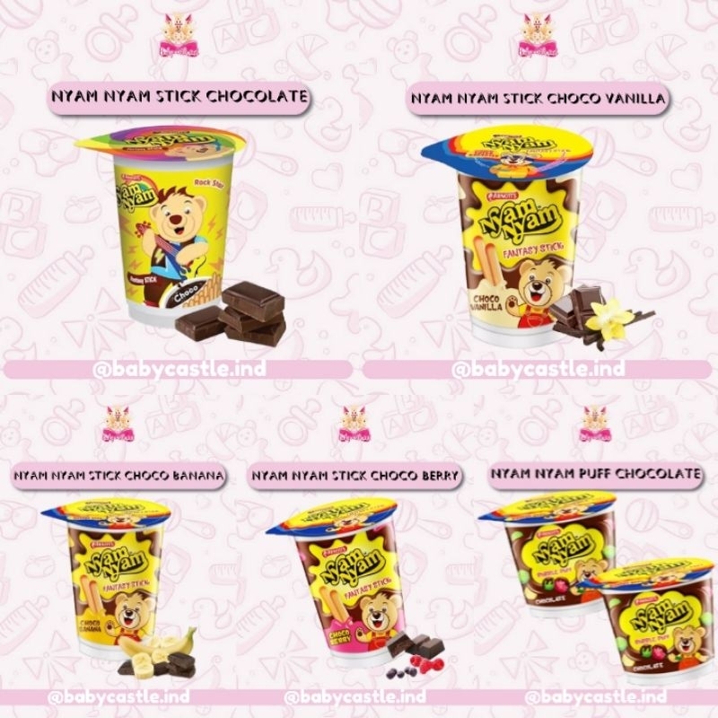 

[BABYCASTLE] Biskuit Coklat Nyam Nyam Arnotts Rice Crispy Chocolate 18gr / Fantasy Stick Choco Vanilla / Choco Banana / Choco Berry / Choco 25gr