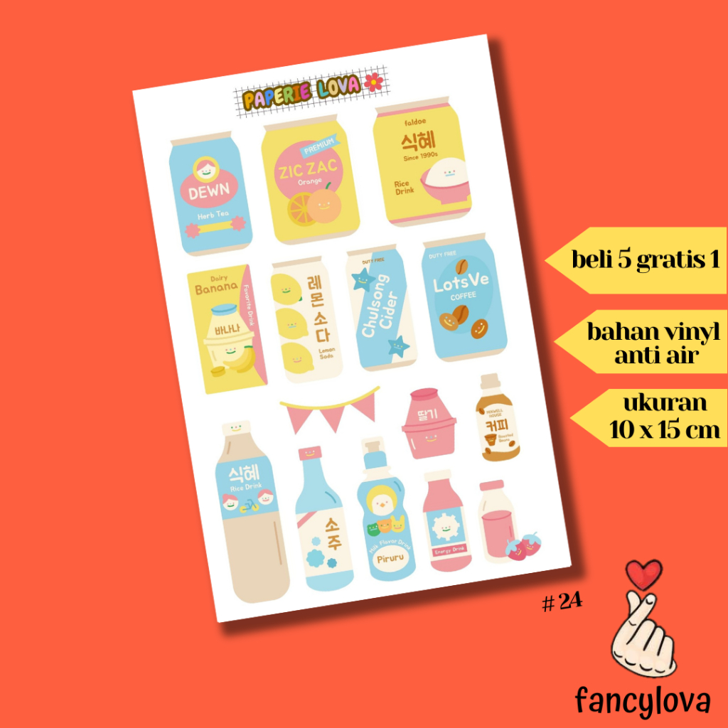 

Stiker Aesthetic Anti Air Vinyl Tumblr Jurnal Scrapbook Sticker Kawaii HP Laptop Korea Snack Sticker Pack #24