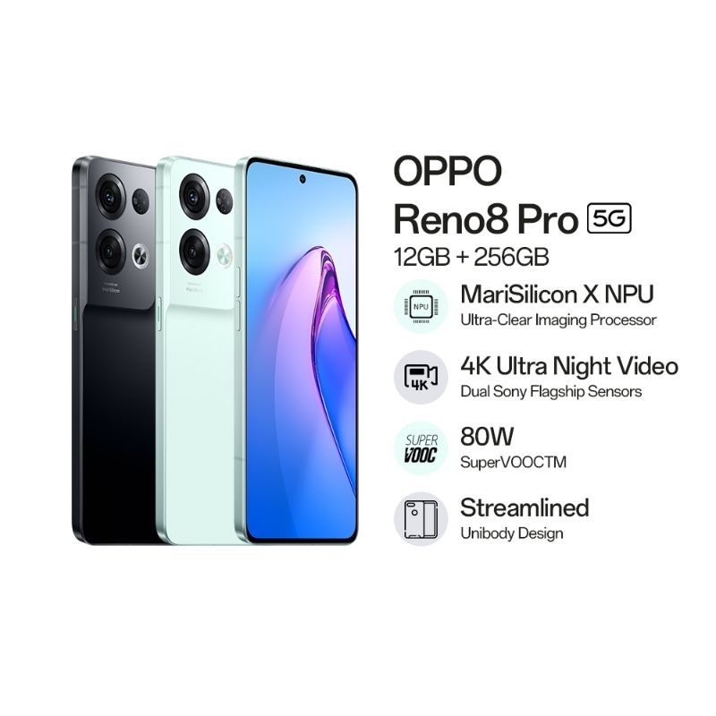 OPPO Reno8 Pro [5G], RAM [12+7/256], Chipset MediaTek Dimensity 8100-MAX.