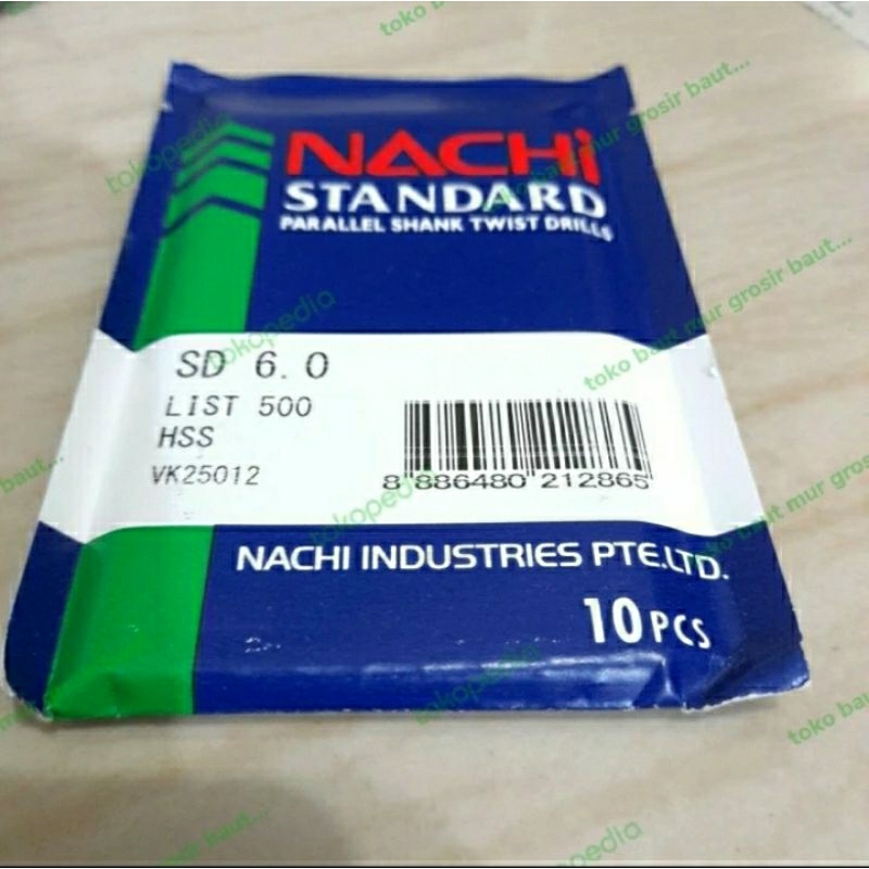 Mata bor nachi 6mm Mata bor besi 6mm