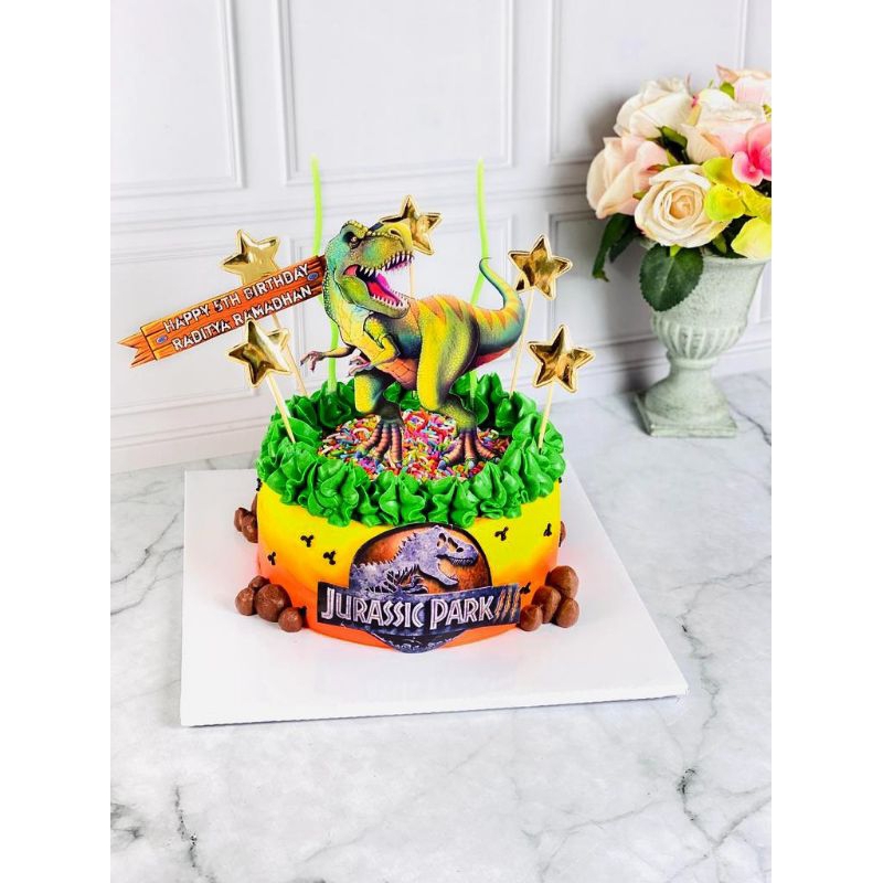

kue ulang tahun birthday Jurassic Park Topper
