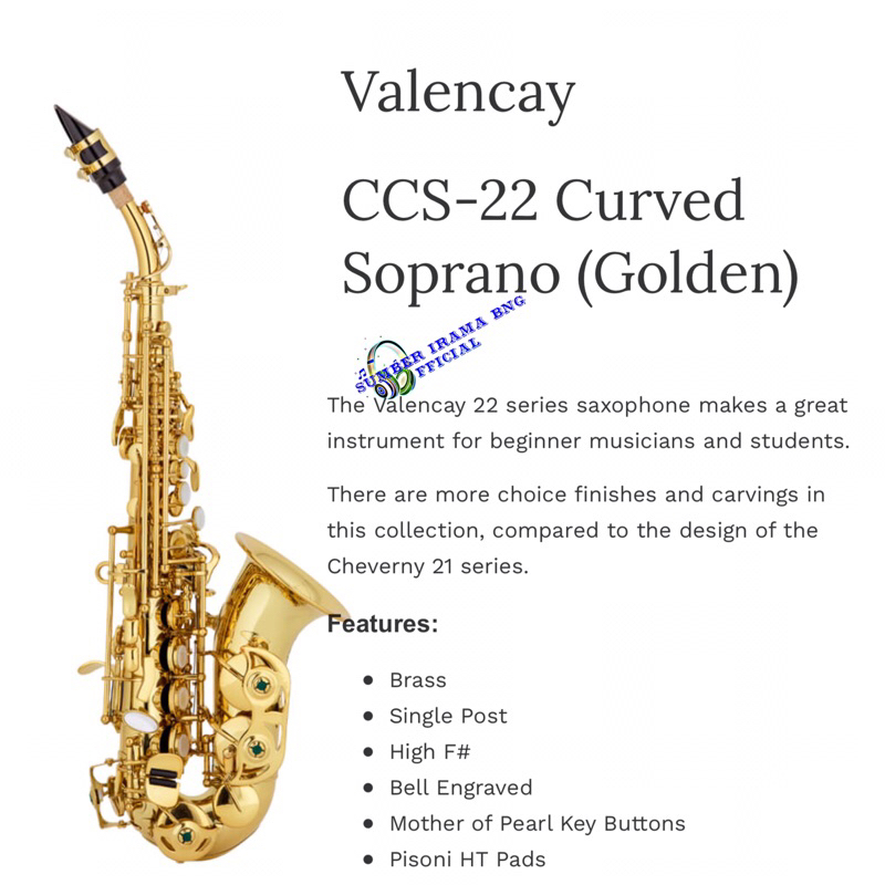 CHATEAU CCS22 SOPRANO SAXOPHONE - BABY SAX BABY SAXOPHONE