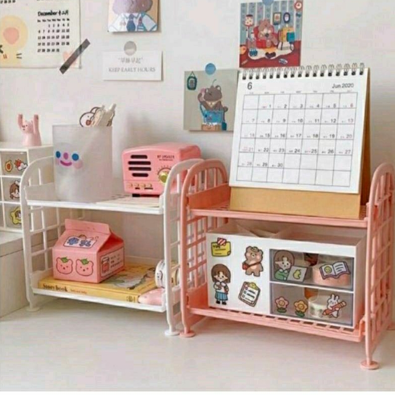 Rak Meja Plastik Susun Mini Rak 2 Susun Mini Rak Meja Serbaguna