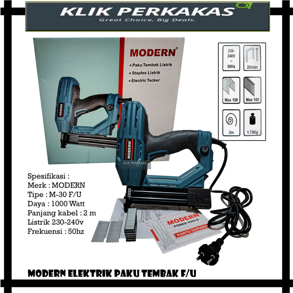 

Mesin paku tembak staples tacker elektrik modern m-30f/u 2 Fungsi