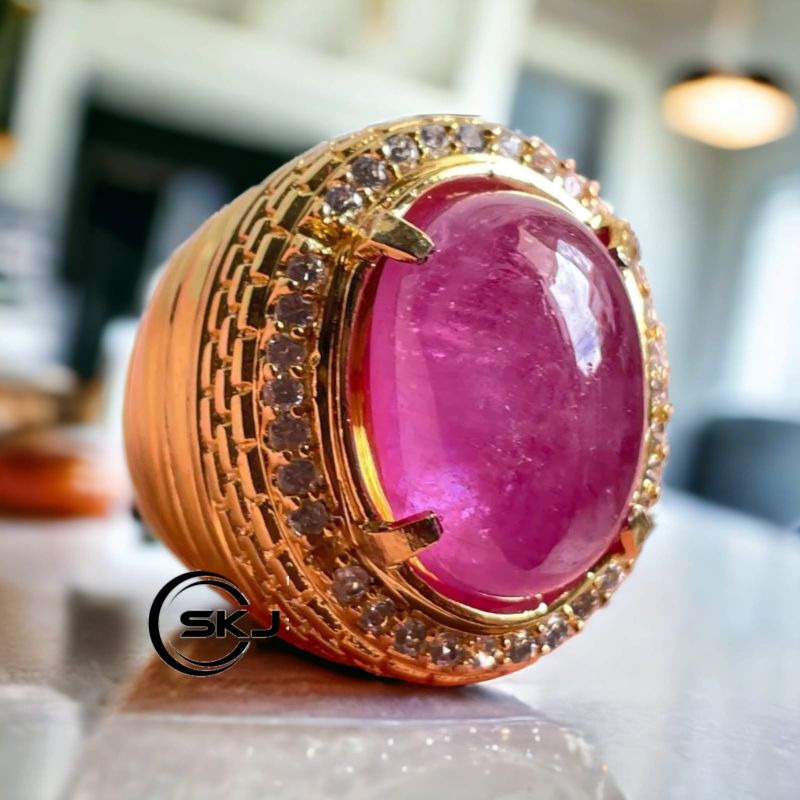 Cincin batu natural ruby burma original