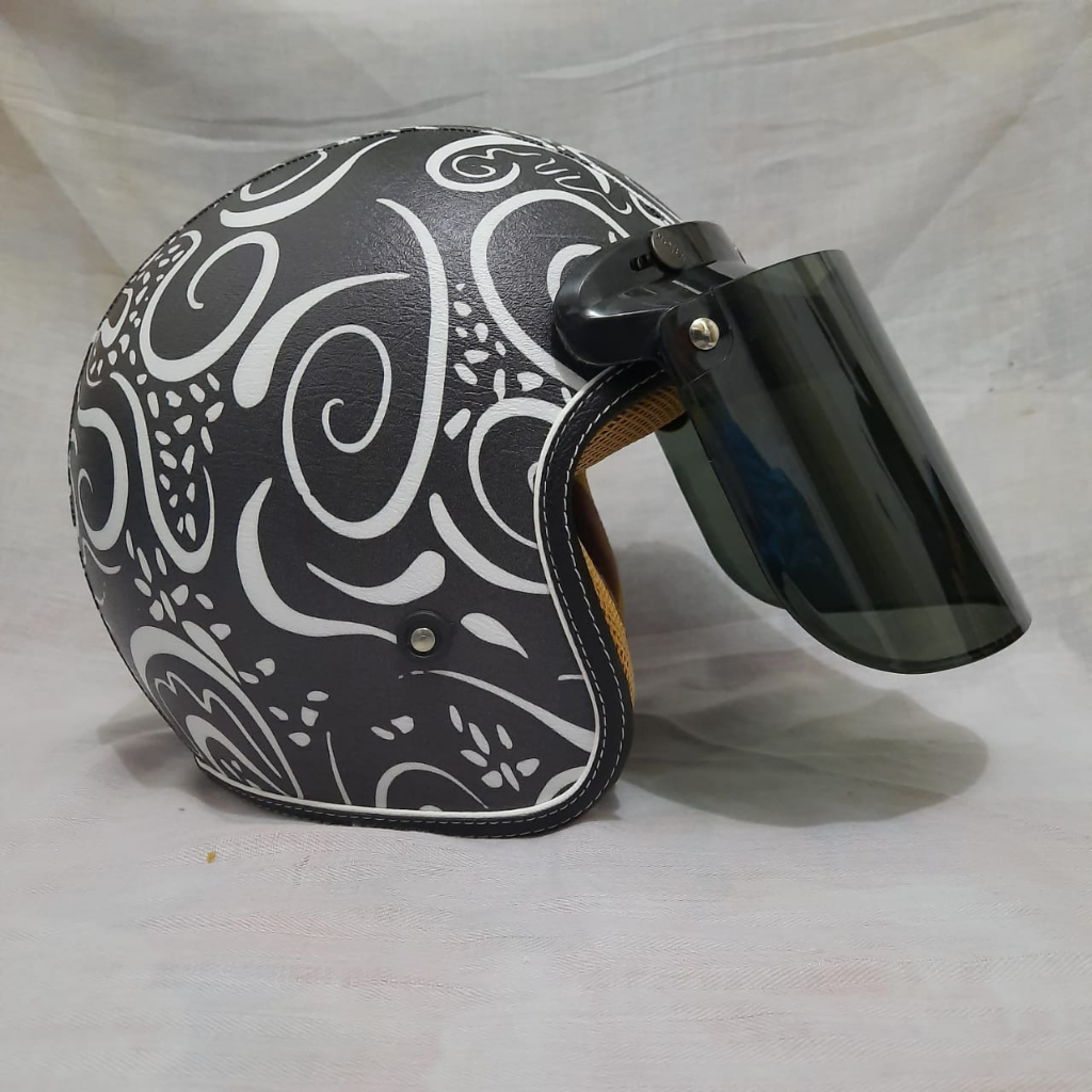 HELM BOGO DEWASA - HELM MODEL BOGO DEWASA SUDAH TERMASUK KACA HELM - PROMO HELM BOGO KULIT TERMURAH 