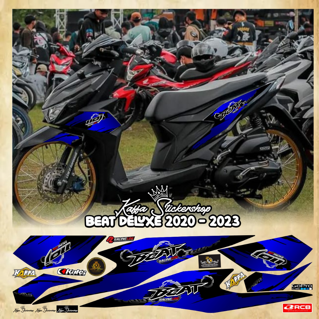 Striping Stiker Variasi Beat Deluxe New Style Decal Beat Street New Fi List Biru