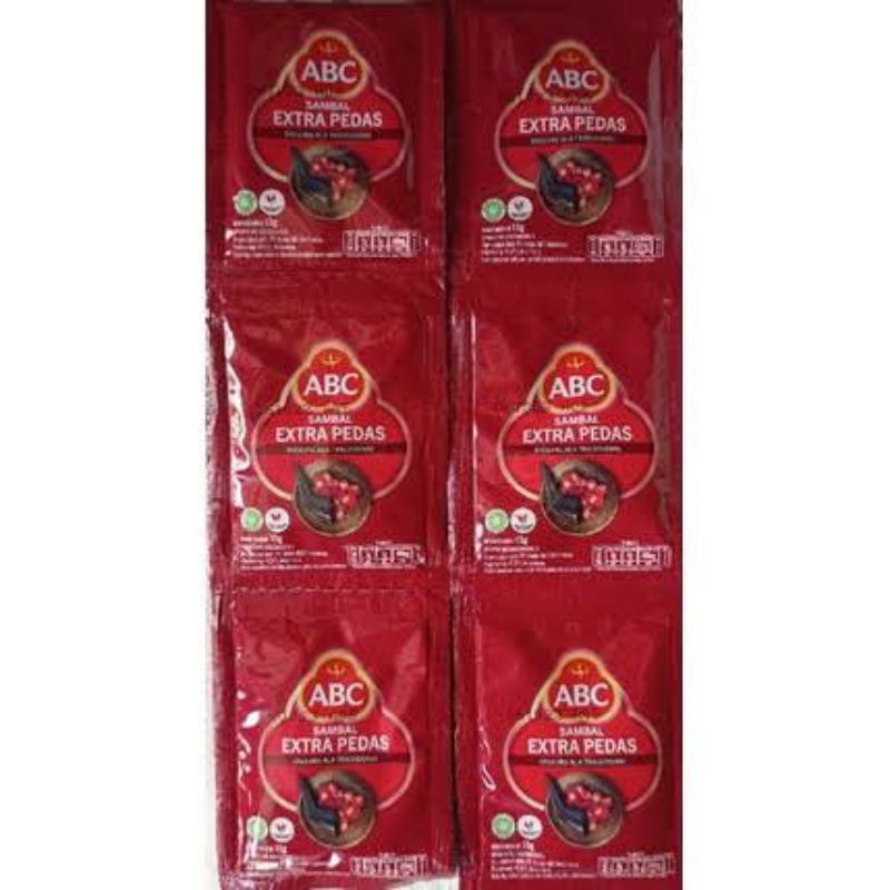 

Saus ABC Sambal Extra Pedas 15 gram 1 renceng