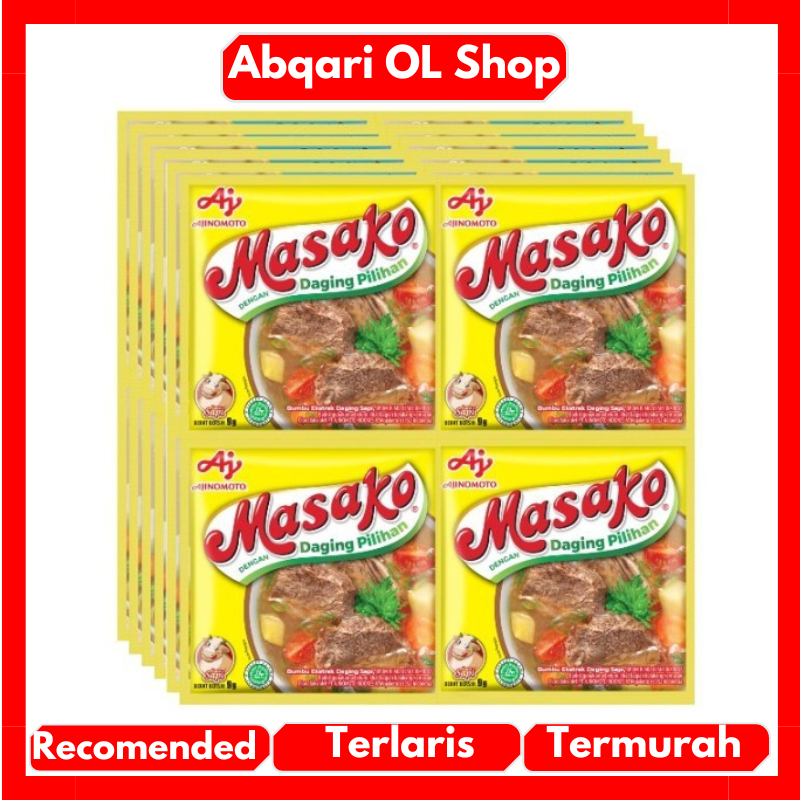 

Masako Bumbu Kaldu Penyedap Rasa Sapi Kemasan 8.5gr Dapat 1 Renceng Isi 12 Pcs