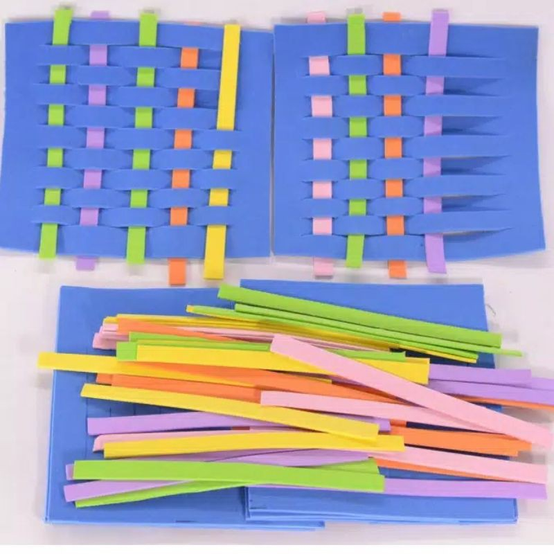 Menganyam Bahan Spon Mainan Edukasi Anak/ APE TK PAUD Menganyam