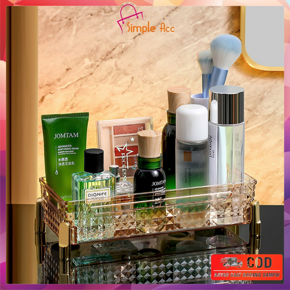 DO-K150 Rak Kosmetik Diamond Organizer Make Up Acrylic / Rak Tempat Alat Kosmetik Rak Penyimpanan Multifungsi