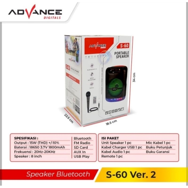 Speaker ADVANCE S-60, BLUETOOTH