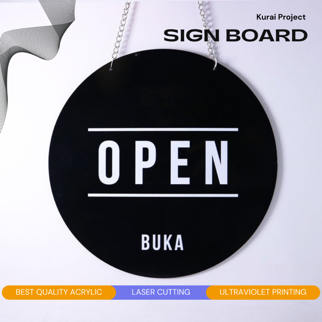 

Akrilik Open Close / Acrylic Sign Open Closed Papan Akrilik Buka Tutup Sign Board Signage Toko Cafe Restoran