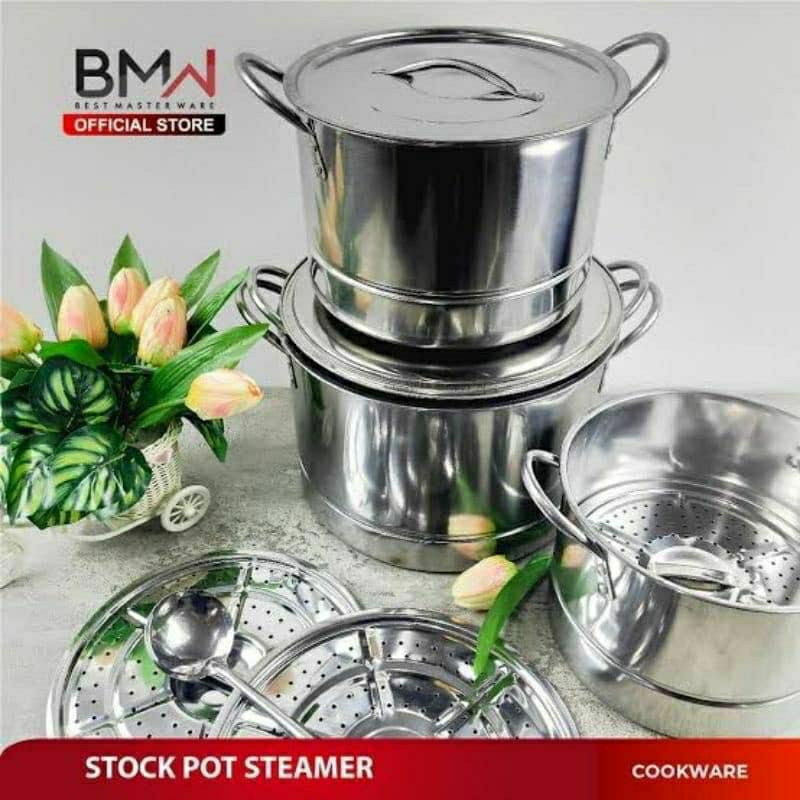 Dandang Stockpot Set 4 Stainless Steel BMW