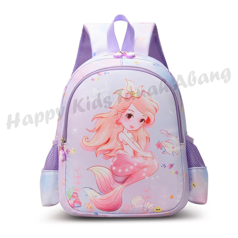 TAS SEKOLAH ANAK TK SD / TAS RANSEL ANAK PEREMPUAN MOTIF KARTUN MERMAID LUCU KEKINIAN / TAS ANAK MURAH BERKUALITAS