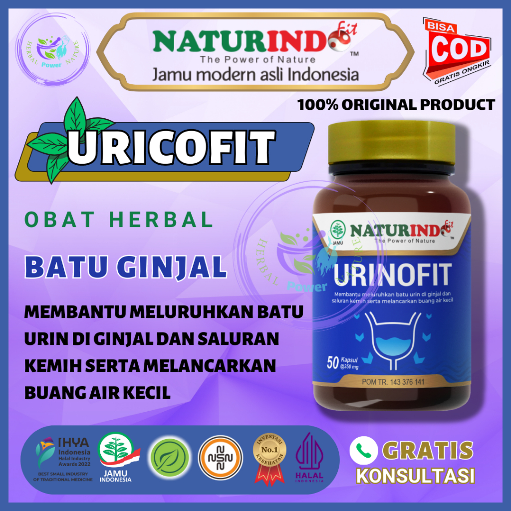 URINOFIT Obat Batu Ginjal Infeksi Saluran Kemih Gagal Ginjal Beser Ngompol Prostat - URINOFIT NATURI
