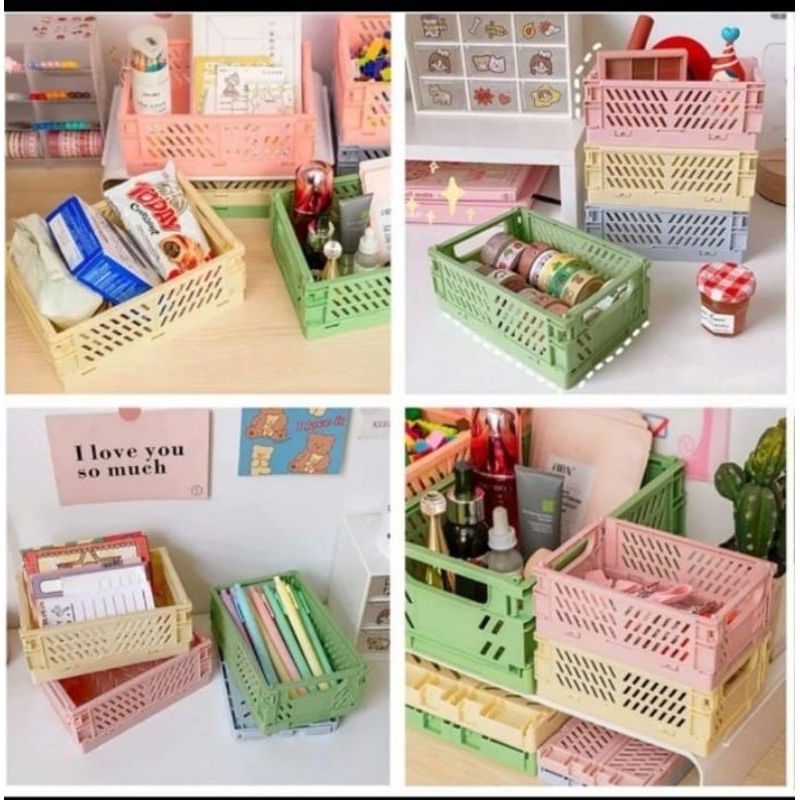 Mini keranjang lipat multifungsi serbaguna storage box organizer