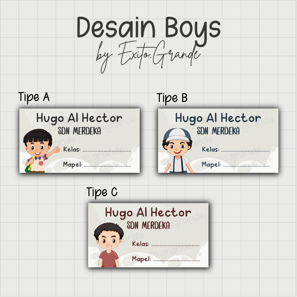 

Stiker Nama Anak/Stiker Nama Buku/Stiker Nama Sekolah Isi 45 pcs