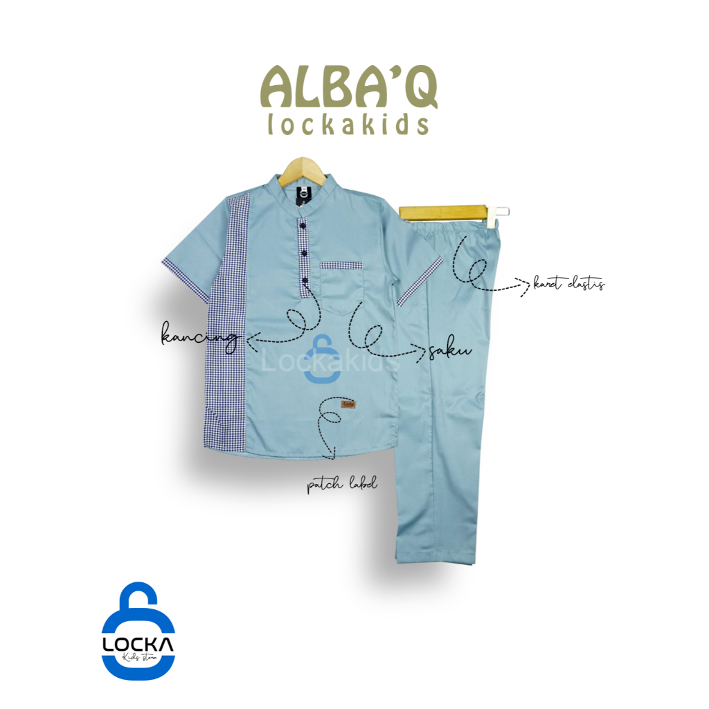 Baju Koko Setelan Anak Laki Laki- Kemko Set Anak - Setelan Muslim Anak Laki Laki Usia 8 - 14 Tahun
