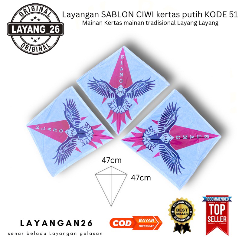 LAYANGAN SABLON CIWI SUPER KERTAS PUTIH KODE 51 GROSIR LAYANGAN26