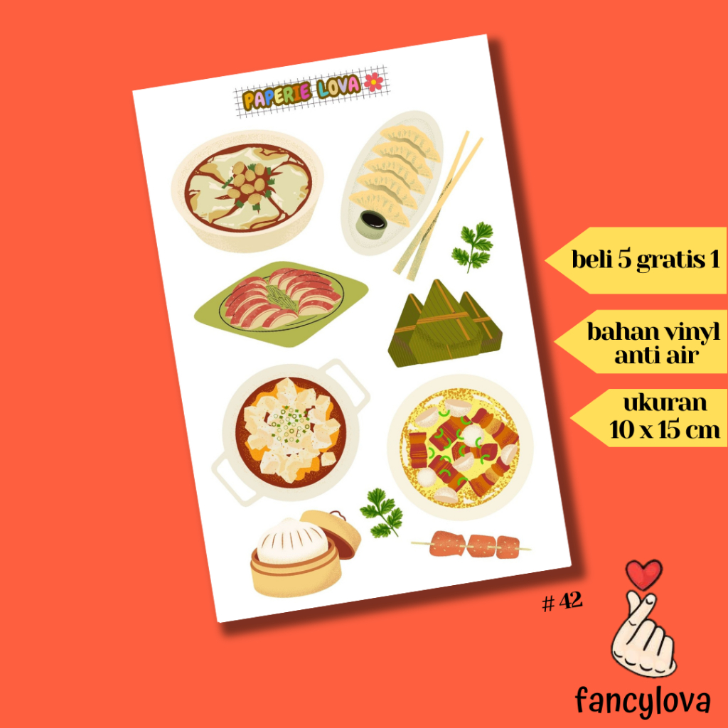 

Stiker Aesthetic Anti Air Vinyl Tumblr Jurnal Scrapbook Sticker Kawaii HP Laptop Chinese Food Dimsum Sticker Pack #42