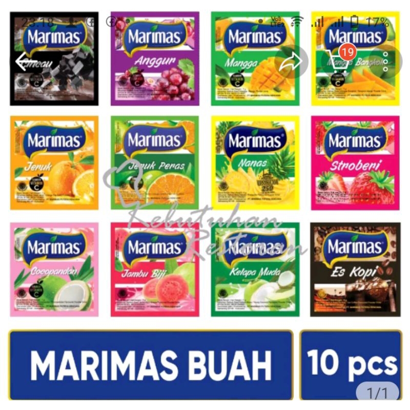 

marimas makin kusuka 20 varian rasa 1 renceng isi 10 sachet