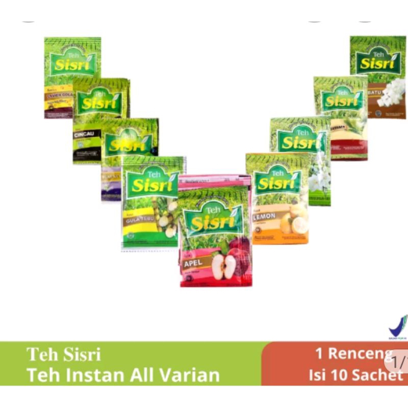 

Teh sisri ada 10 varian rasa 1 renceng isi 10 sachet