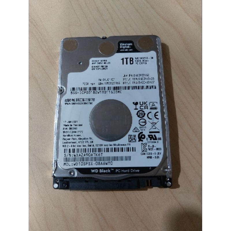 Hardisk WD Black 1Tb WD10SPSX-08 Sata 6Gb/s PC CA710 Sentinel 100%