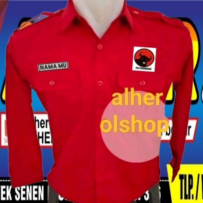 kemeja partai PDI terbaru baju partai PDi seragam partai pdi kemeja PDI baju pdi seragam pdi kemeja 