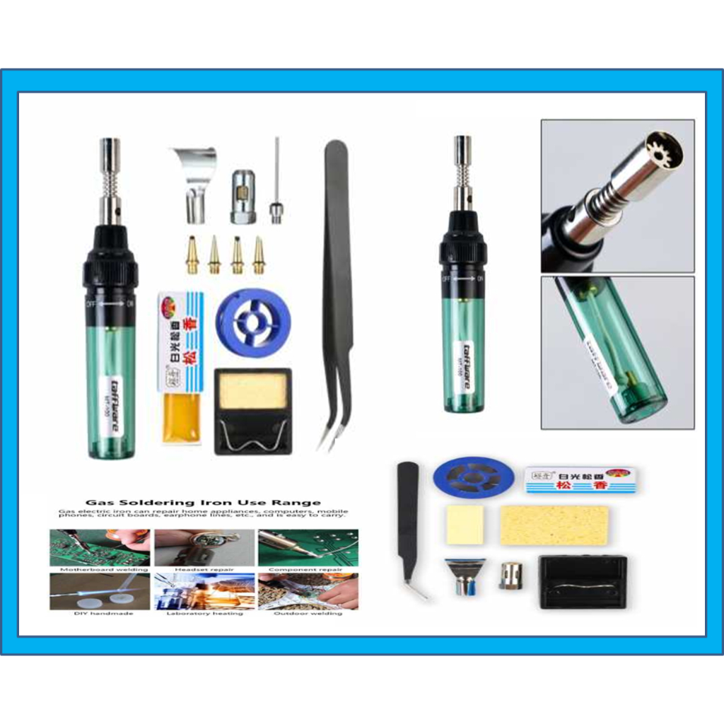 11 In 1 Portabel Pistol Las Api Pena Jenis Gas Solder Besi Mt-100 Obor Las Tanpa Kabel Ujung Butana 