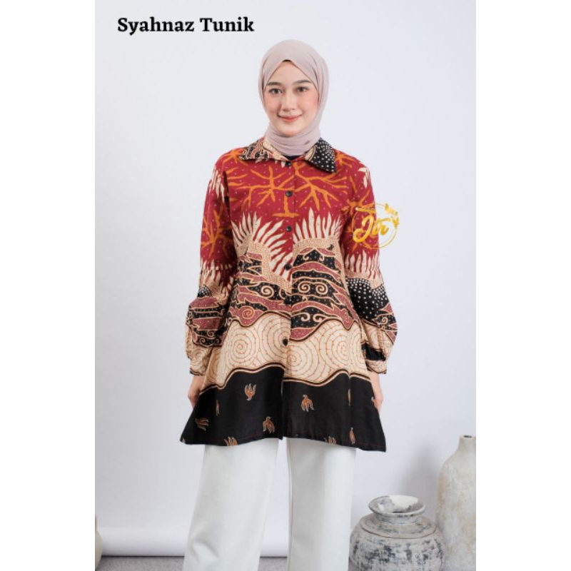 JTR BATIK JLANTIR SYAHNAZ TUNIK BATIK WANITA CEWEK ATASAN BATIK FORMAL CASUAL KERJA KANTOR NGAMPUS K