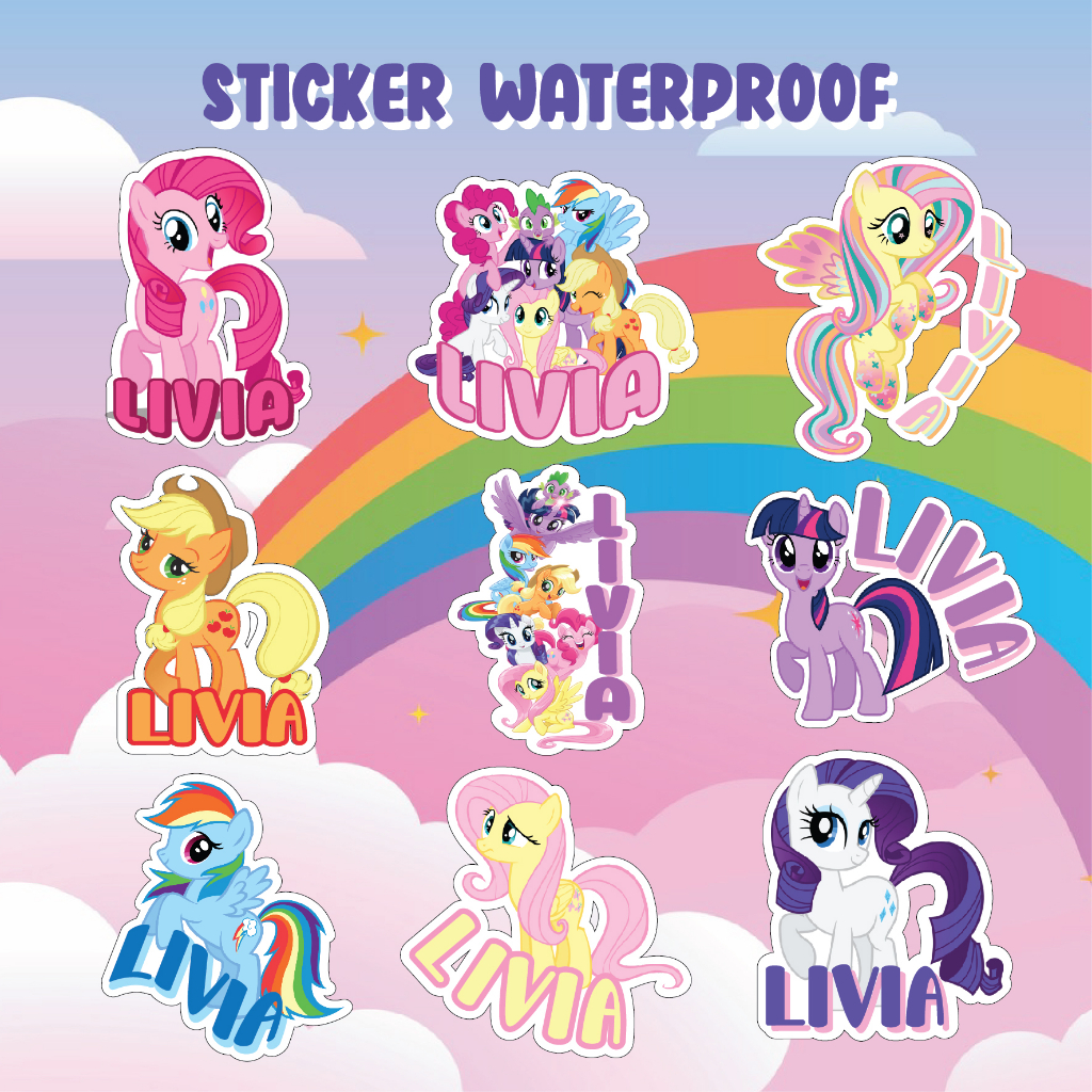 

Stiker / Label Nama Anak - Karakter Lucu waterproof (FREE Custom Nama) - Little Pony