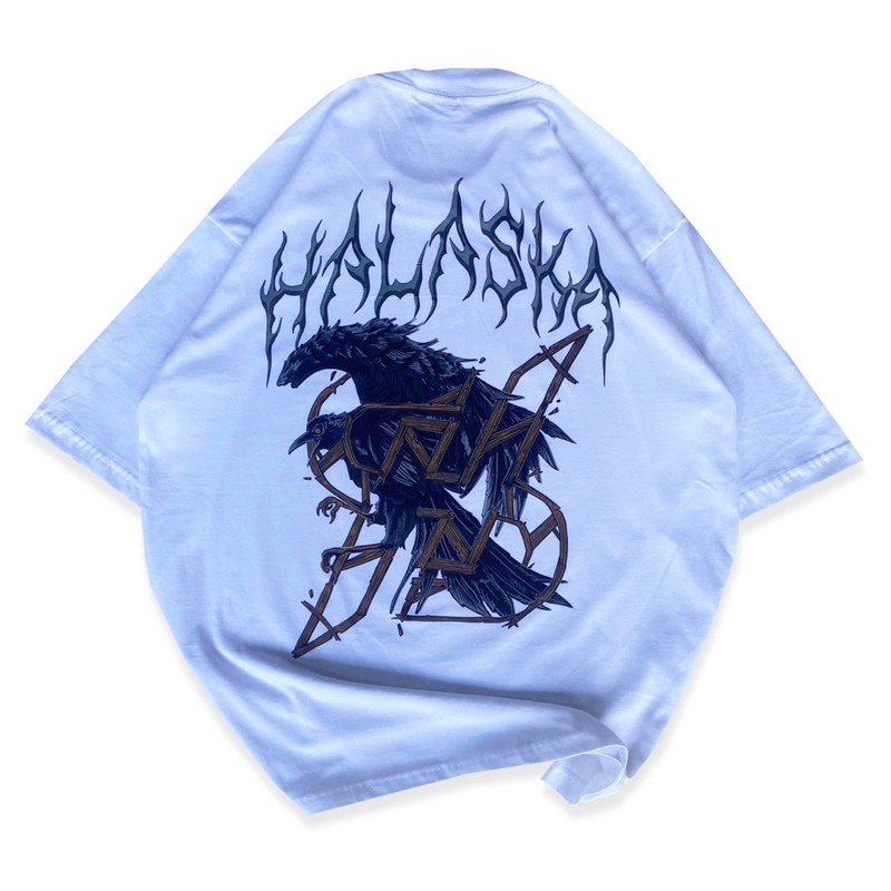 Kaos Oversize Sablon elang logo halaska