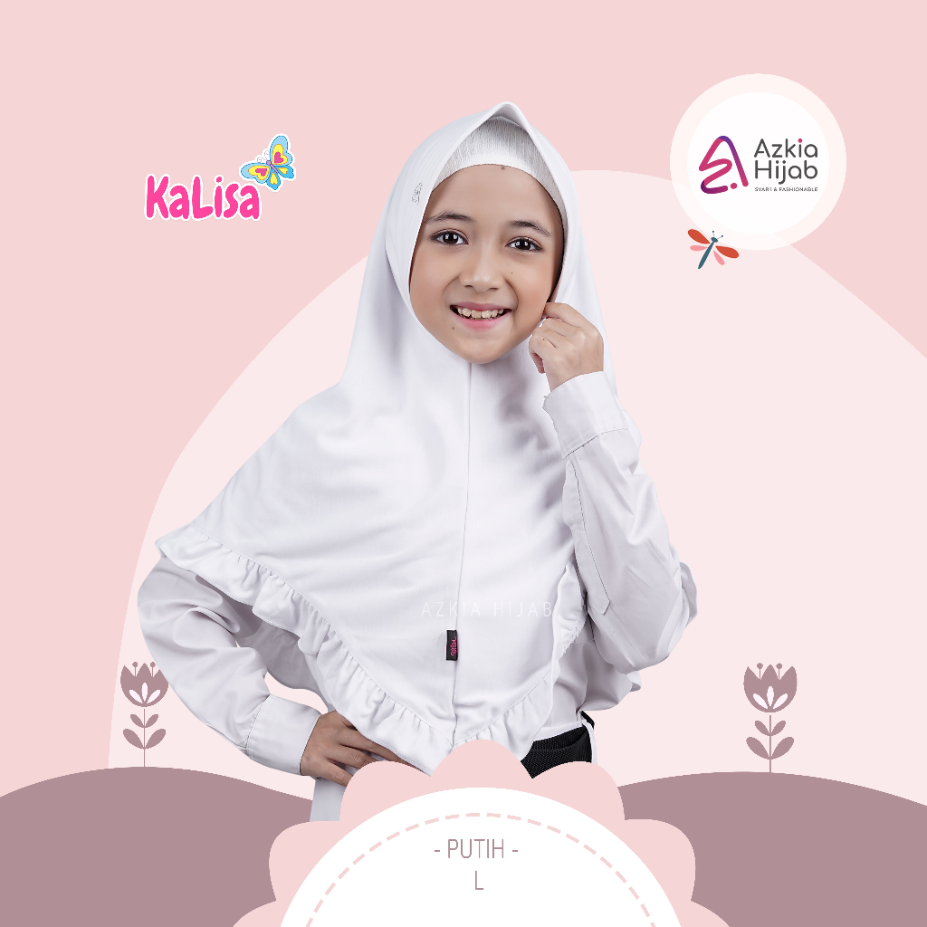 Jilbab Anak Sekolah TK sd SD KALISA 25 Warna Size S Sd L Ori By Azkia Hijab