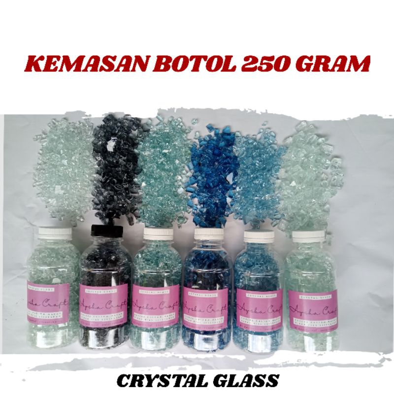 250gram serpihan KRISTAL Glass kemasan botol