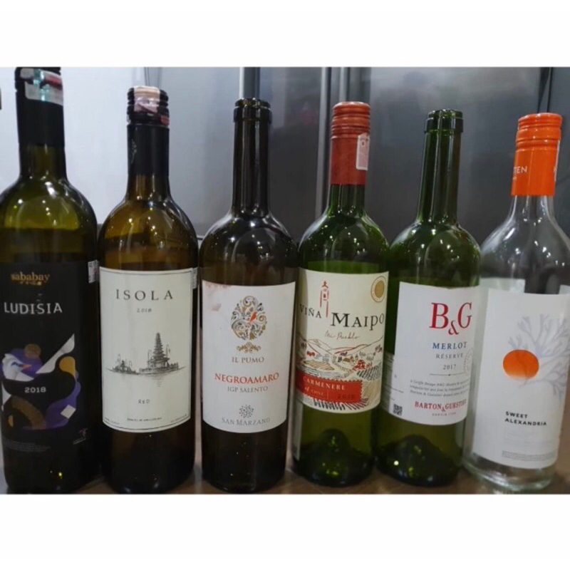 botol bekas wine / botol pajangan / botol hiasan