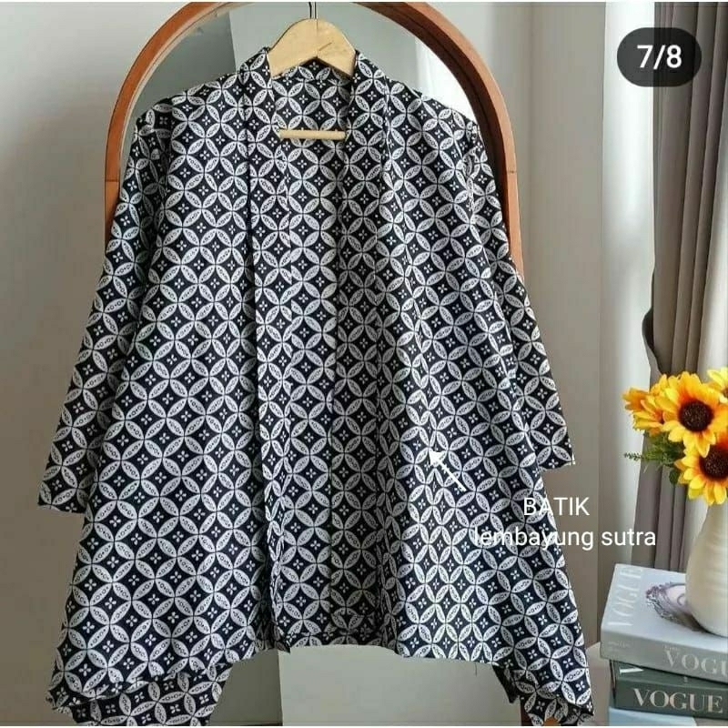 blazer batik wanita outer modern kekinian