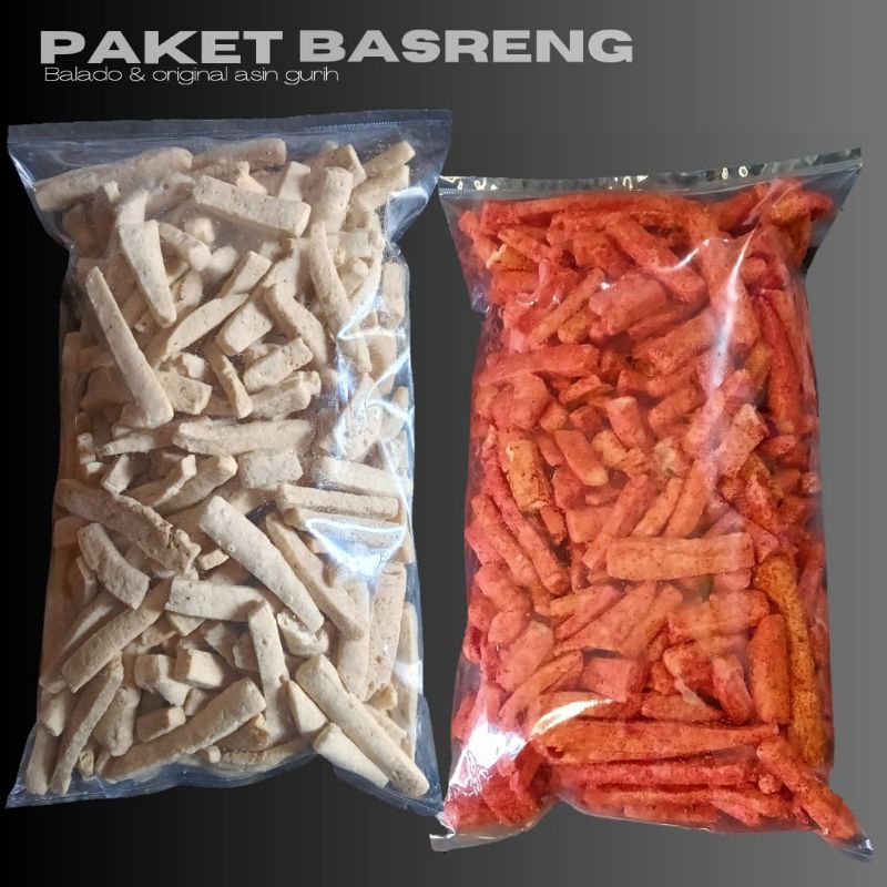 

1kg-Basreng pedas mix original (500gr x 2kemasan)