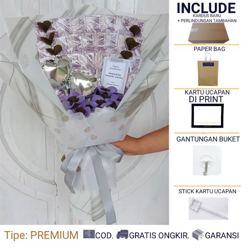BUKET UANG HALAL NON RIBA – KOLA - BUCKET UANG  - MONEY BOUQUET ULANG TAHUN - BUKET JAJANAN BUKET WI