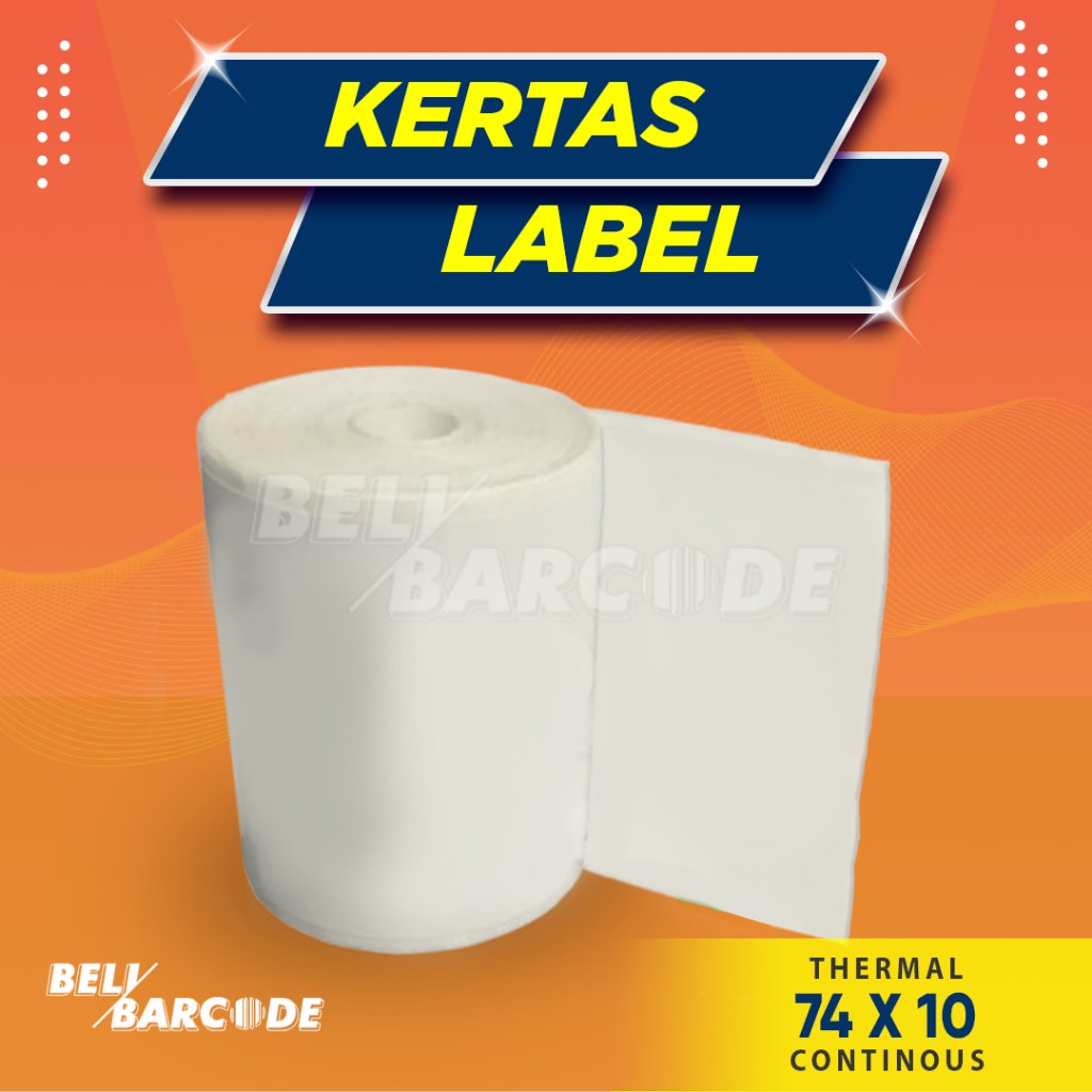 

Sticker Label Thermal 74 x 10 M Continues Printer Bluetooth 74x10