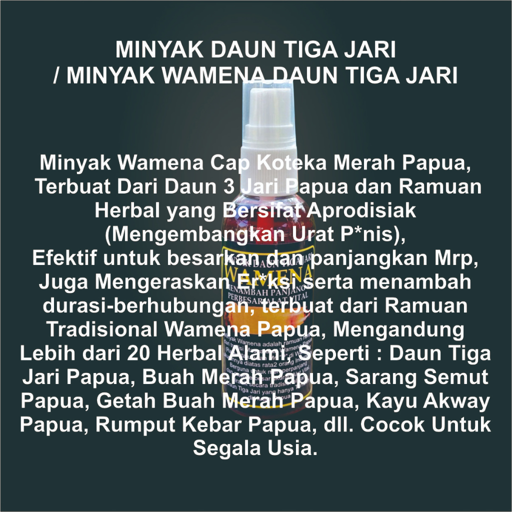 Minyak Wamena Asli Papua Minyak Bungkus 3 Jari Original 50 mL